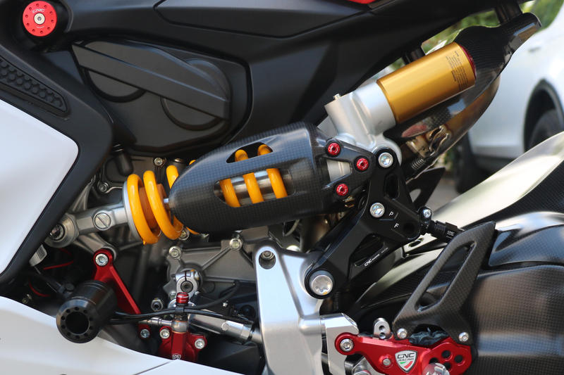CNC Racing carbon rear shock cover Panigale two cylinder and Streetfighter V2