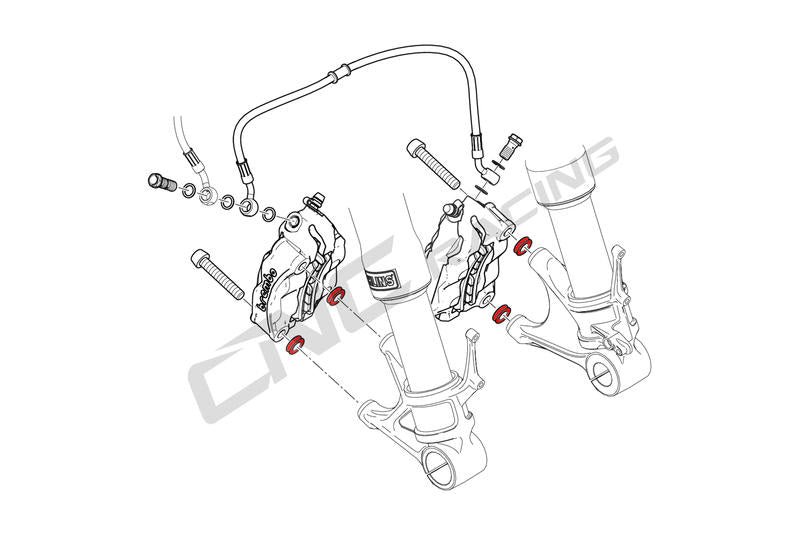 CNC Racing front brake caliper spacer kit