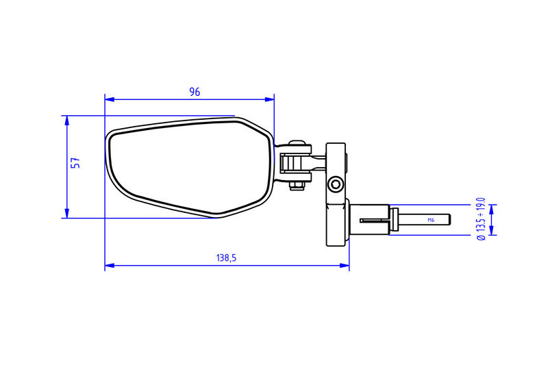 CNC Racing Evo bar end mirror left